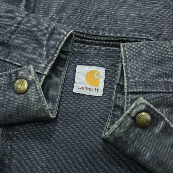 Vintage Carhartt WOMENS WJ097 PTL FADED Grey Detroit Jacket Sherpa Size Large - Picture 6 of 15